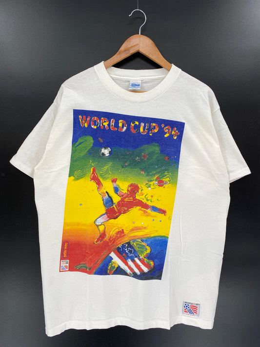 1994 WORLD CUP Made in USA Size L Vintage T-Shirts / K3804