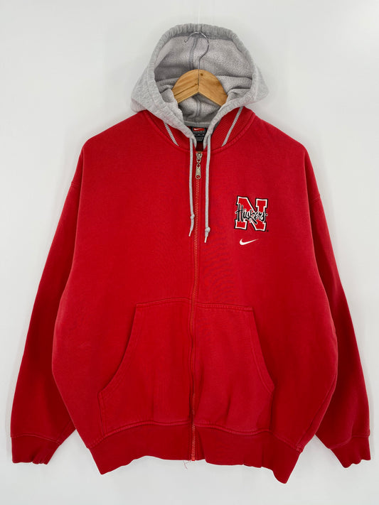 00’ NIKE NEBRASKA Size M Vintage Zip-up Hoodie Sweat-shirt / 7463