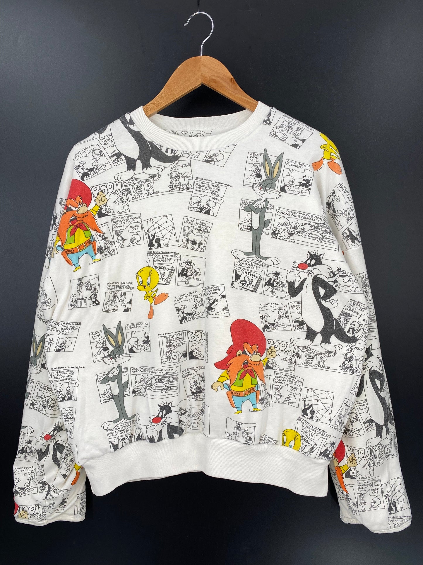 1986 LOONEY TUNES TWEETY Approx. Size M/L Vintage Double Face Reversible Sweat-shirt / A4178