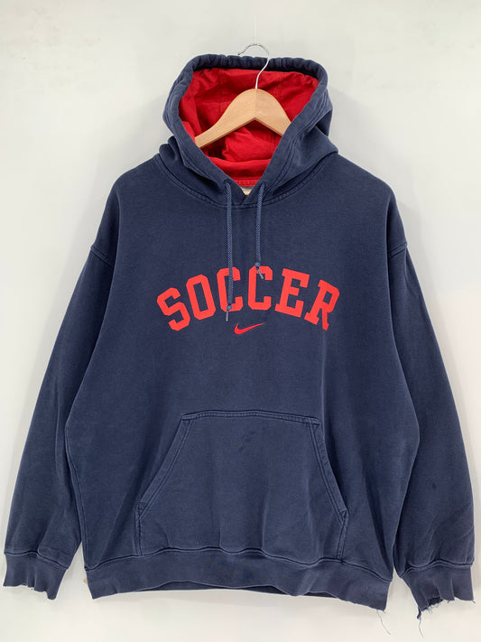 00’ NIKE SOCCER Size M Vintage Hoodie Sweat-Shirt / k1663