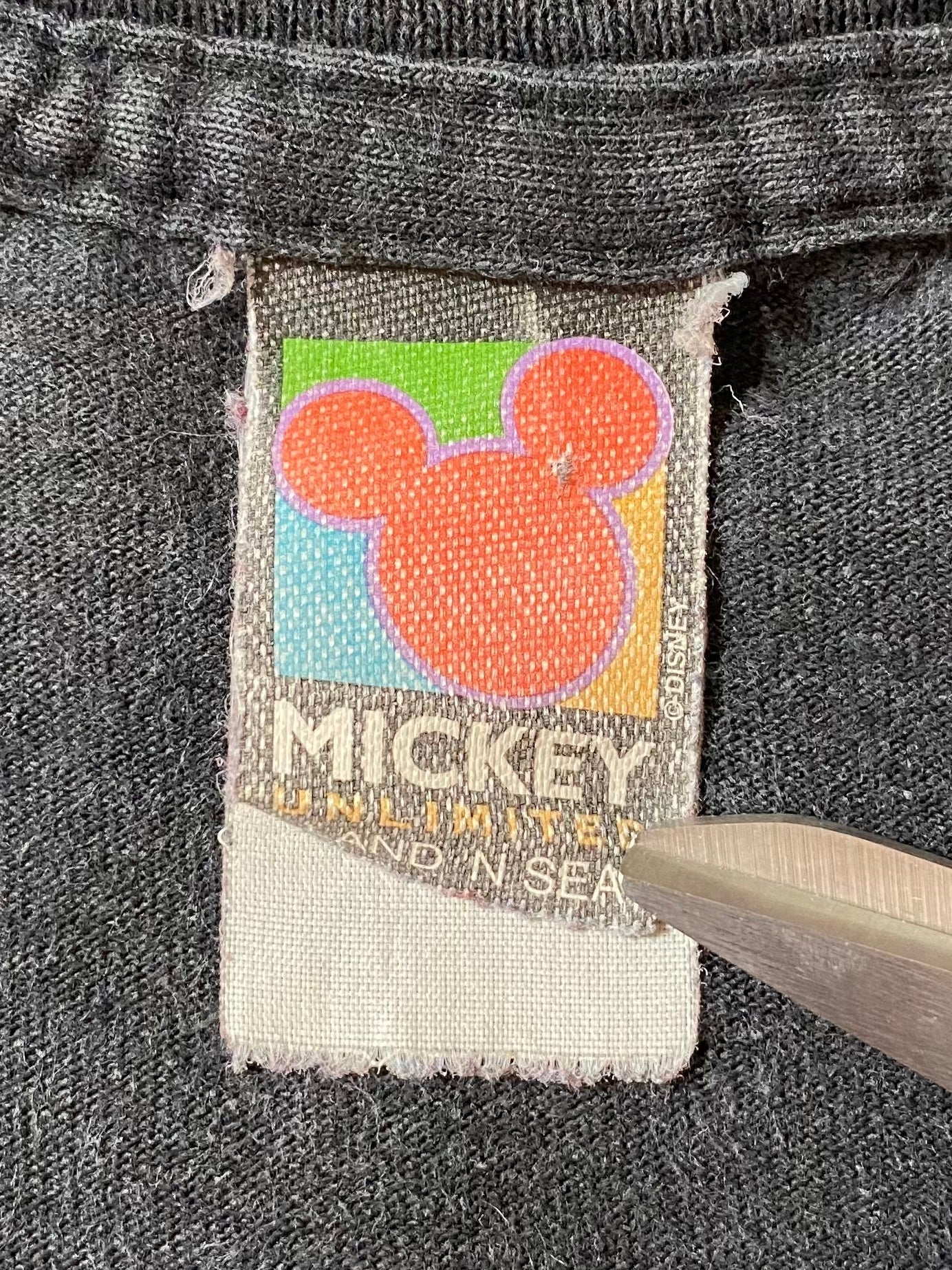 .90’s DISNEY MICKEY Size No Tag (Approx.XXL) Vintage T-Shirt / A9182