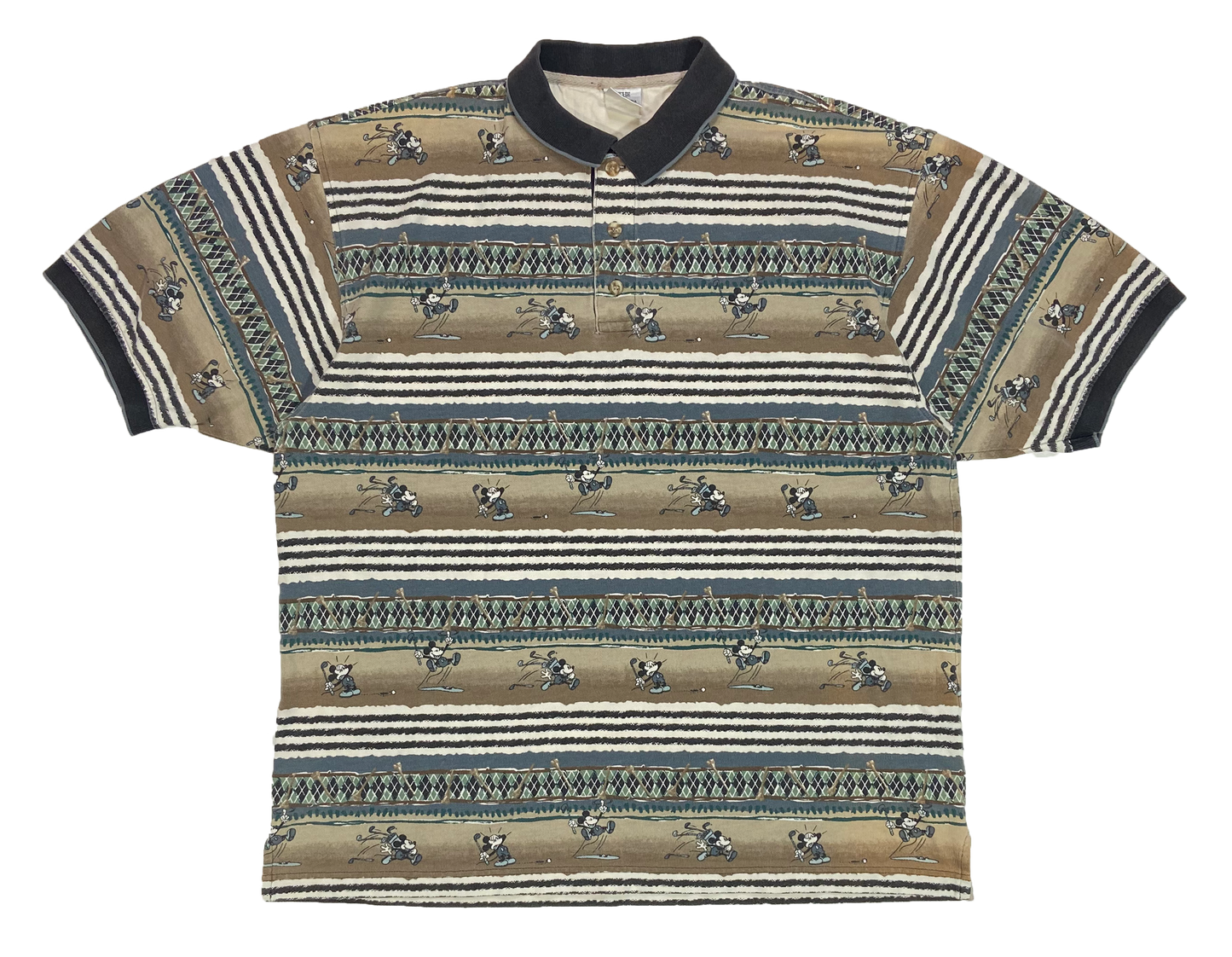 Vintage Mickey Mouse All Over Print Disney Polo-Shirt / 4128