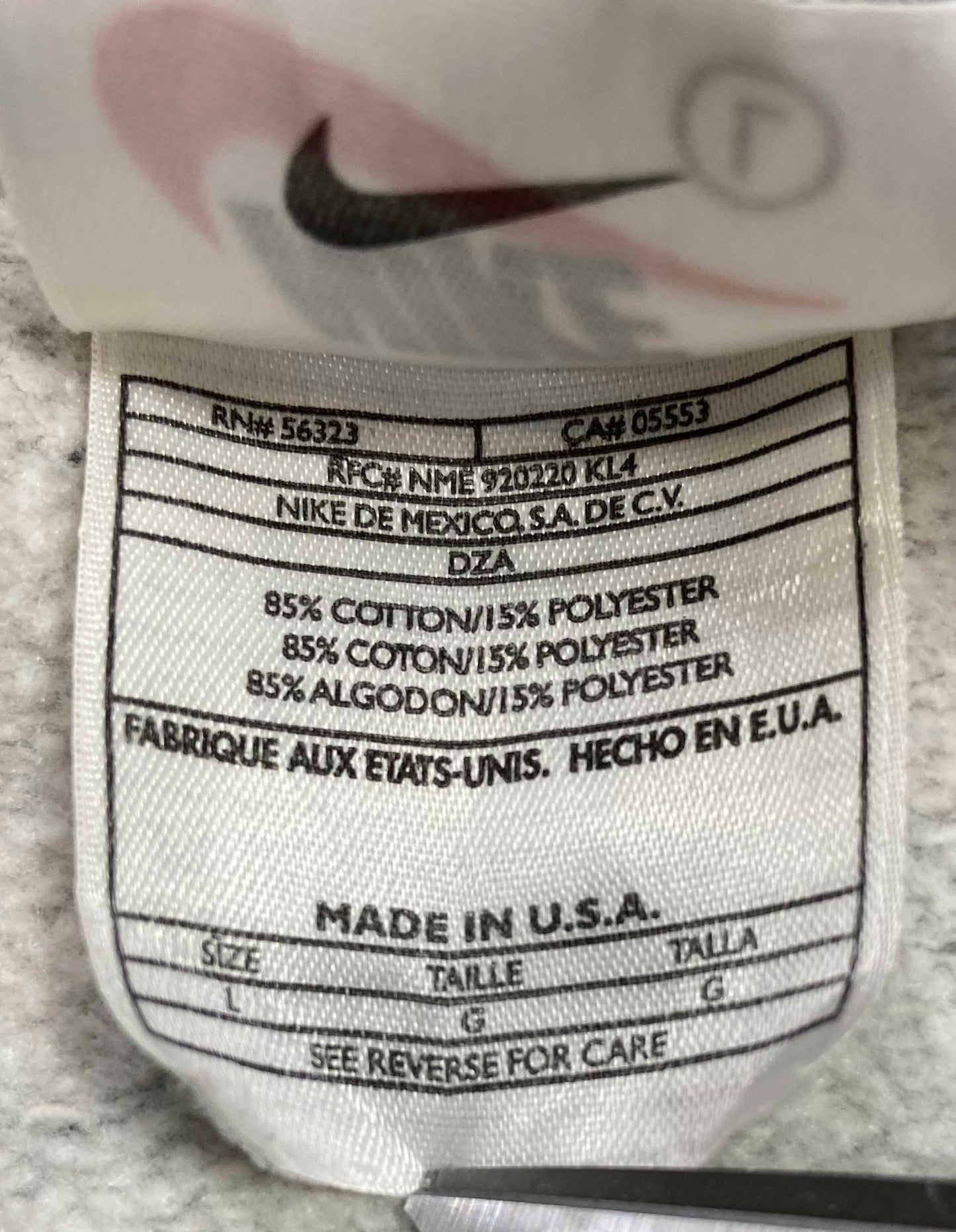 90's Nike Center Swoosh Made in USA Vintage Hoodie Sweat-Shirt / 4187