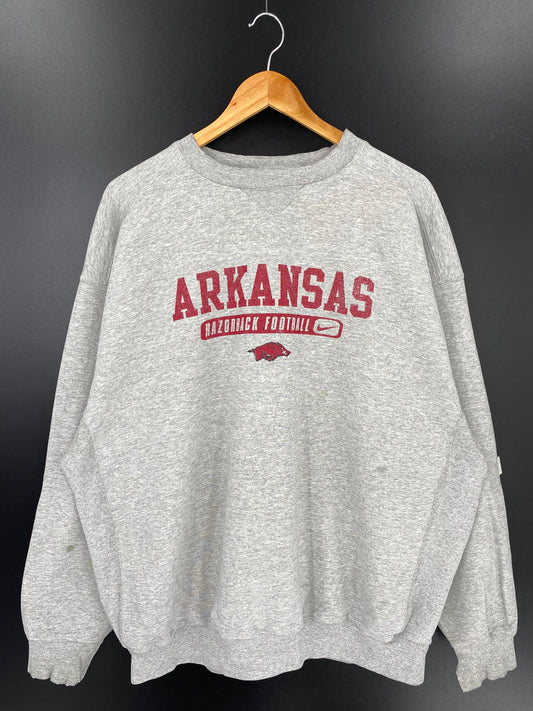 00’ NIKE ARKANSAS RAZORBACK FOOTBALL Size XL Vintage Sweat-Shirts / K339