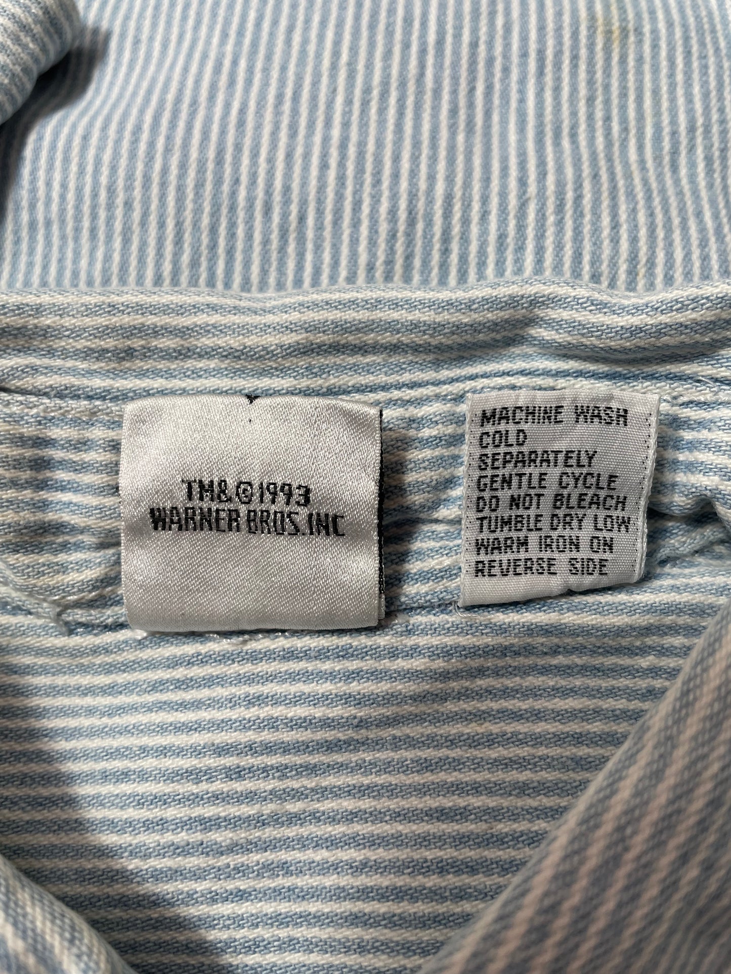 1993' LOONEY TUNES Size S Vintage Long Sleeve Denim Shirt / K3369