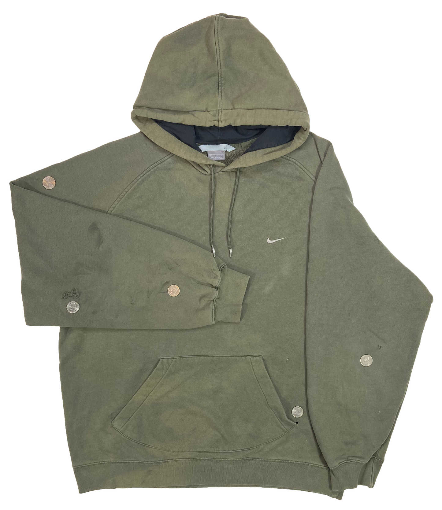 00' Nike Mini Swoosh Vintage Damage Hoodie Sweat-Shirt / 4231