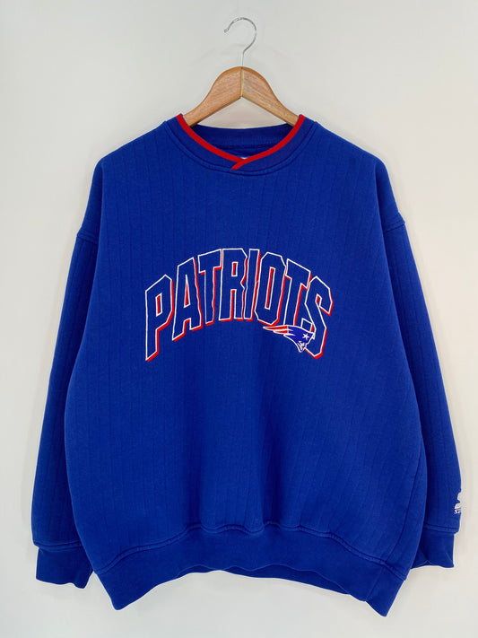 00' STARTER NEW ENGLAND PATRIOTS Size XL Vintage NFL Sweat-Shirt  / 8993