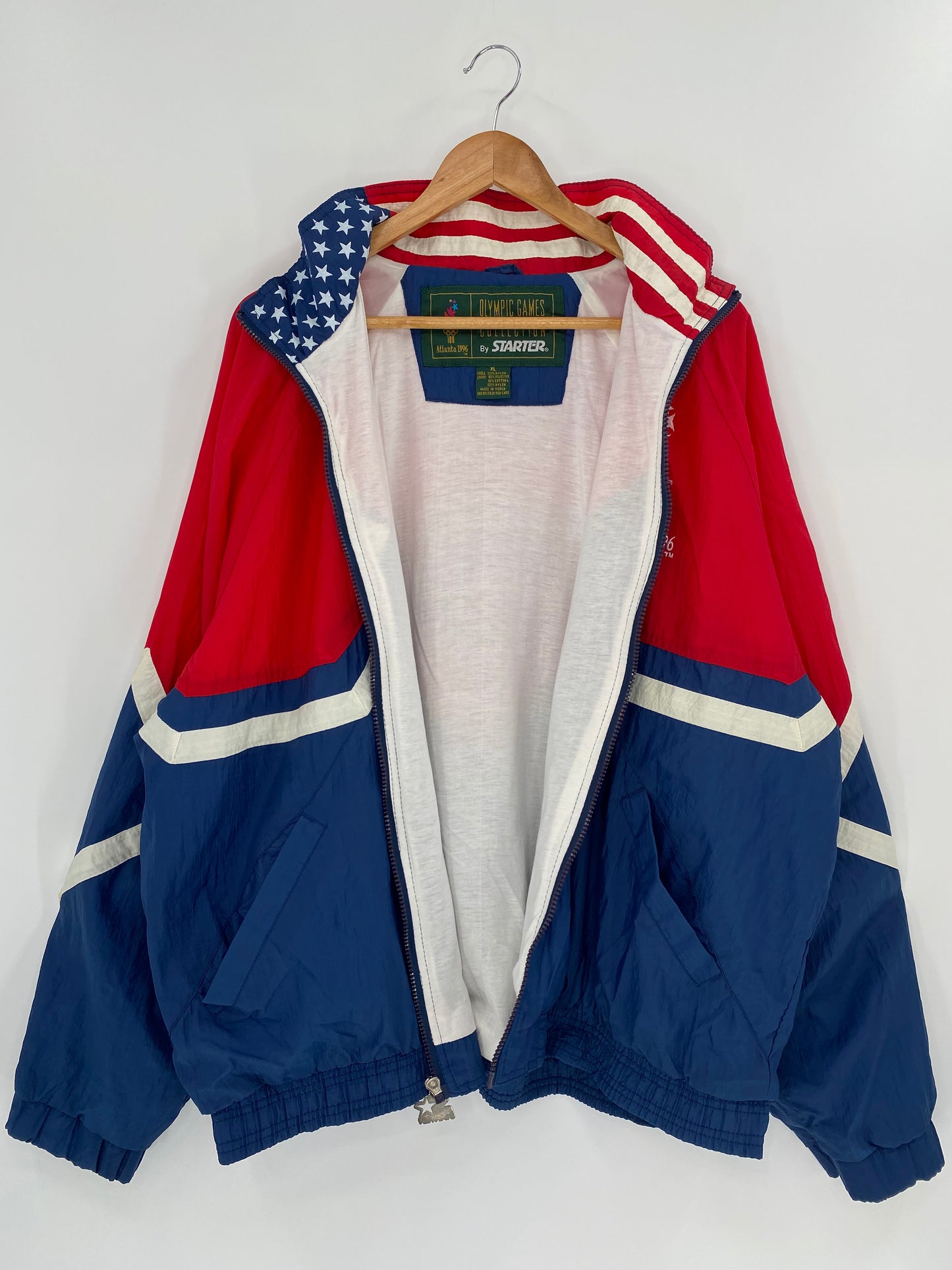 1996' ATLANTA OLYMPICS GAMES COLLECTION Size XL Vintage Zip-up Nylon-Jacket/ k530