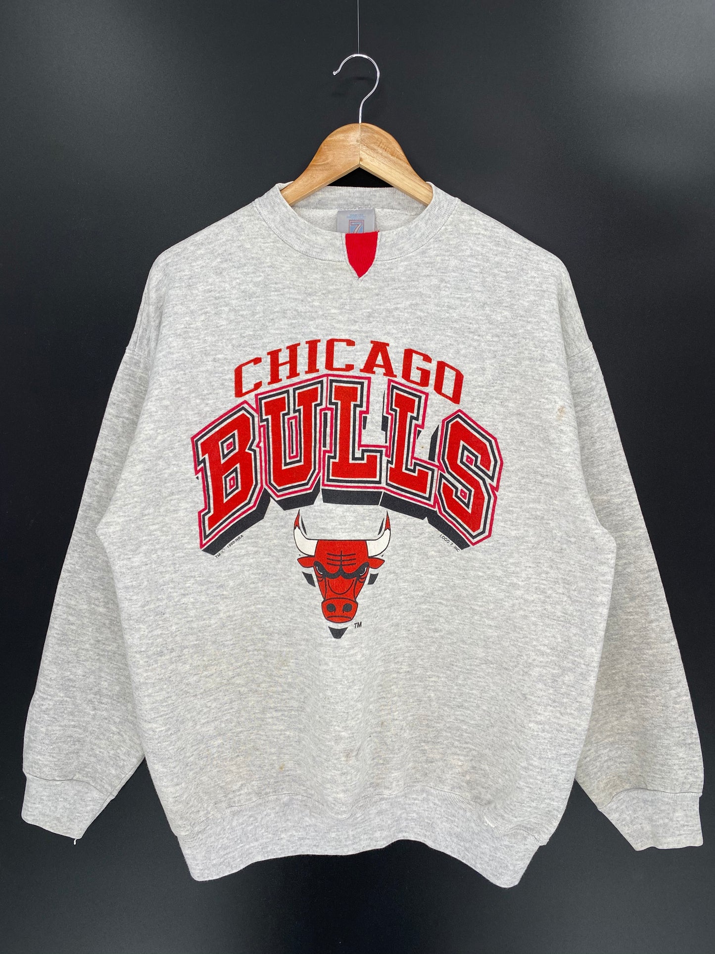 1990 CHICAGO BULLS Made in USA Size XL Vintage NBA Sweat-shirt / 7722