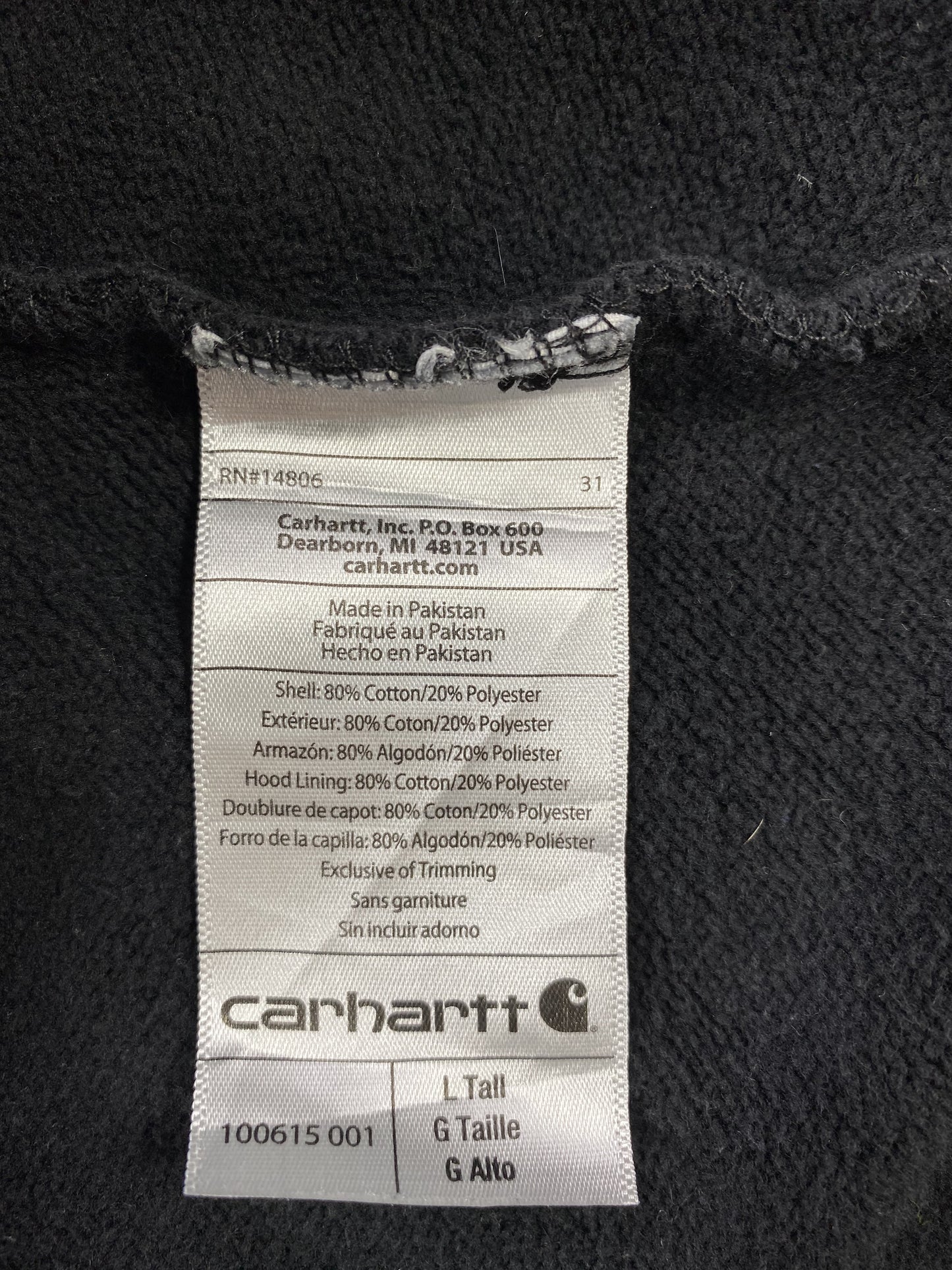 Vintage CARHARTT Size L Hoodie Sweat-Shirt / K5507