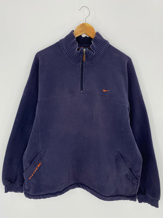 00’ NIKE EURO MINI SWOOSH Size XL Vintage Half-zip Sweat-shirt  / K8189