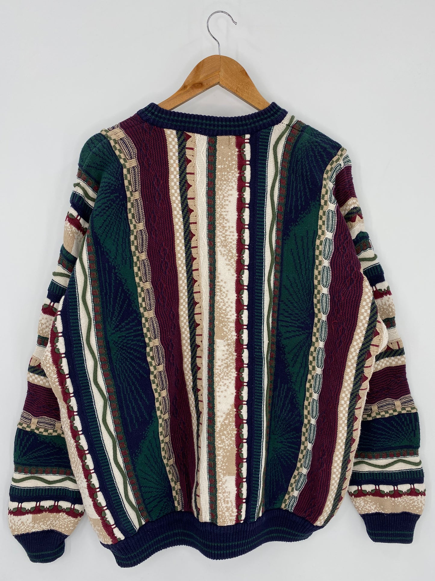 Vintage 3D Coogi-Style Size XL Knit Sweater / 9825