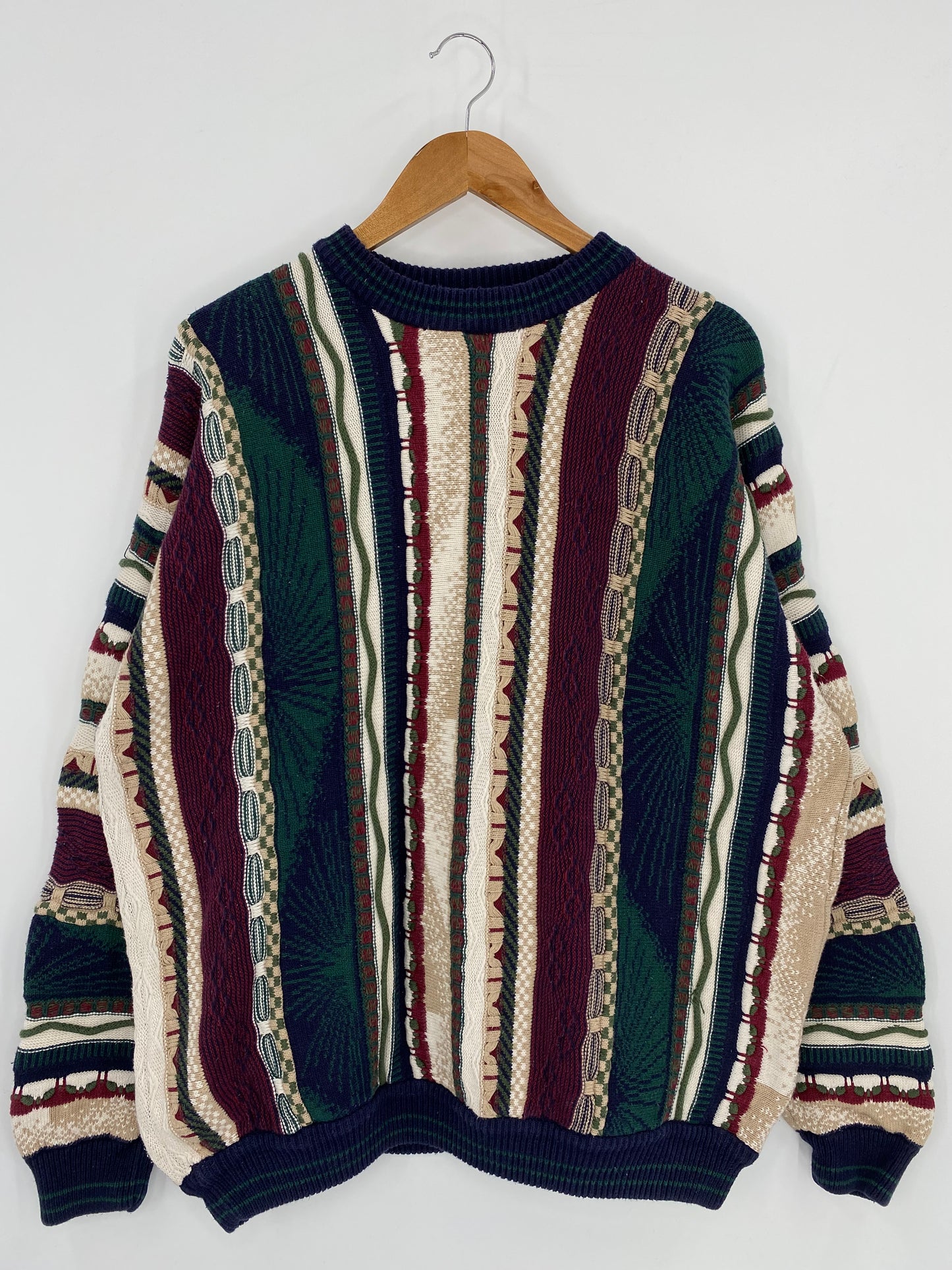 Vintage 3D Coogi-Style Size XL Knit Sweater / 9825