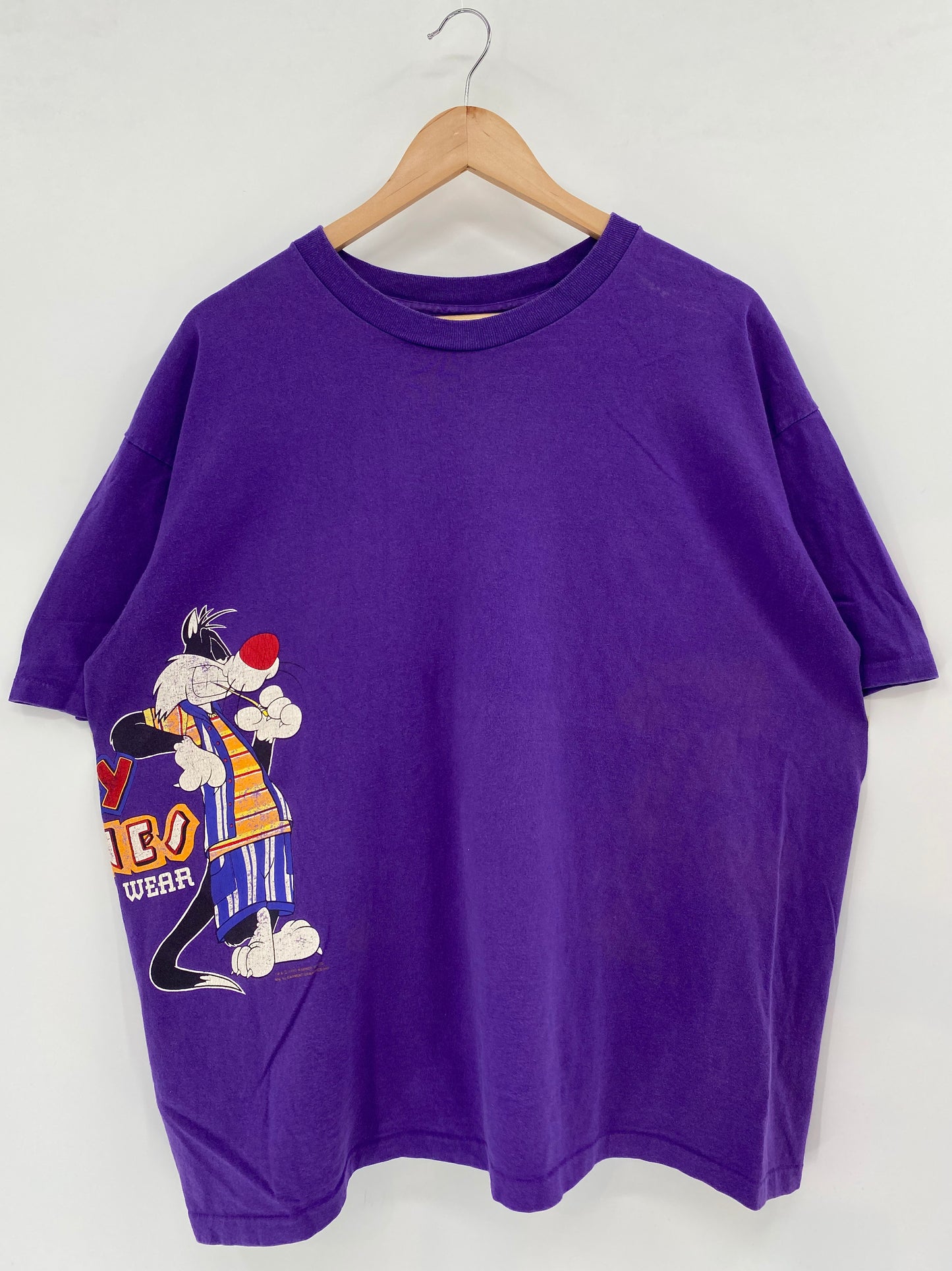 1993' LOONEY TUNES SYLVESTER x TWEETY Made  in USA Size XL Vintage T-Shirt / K1903