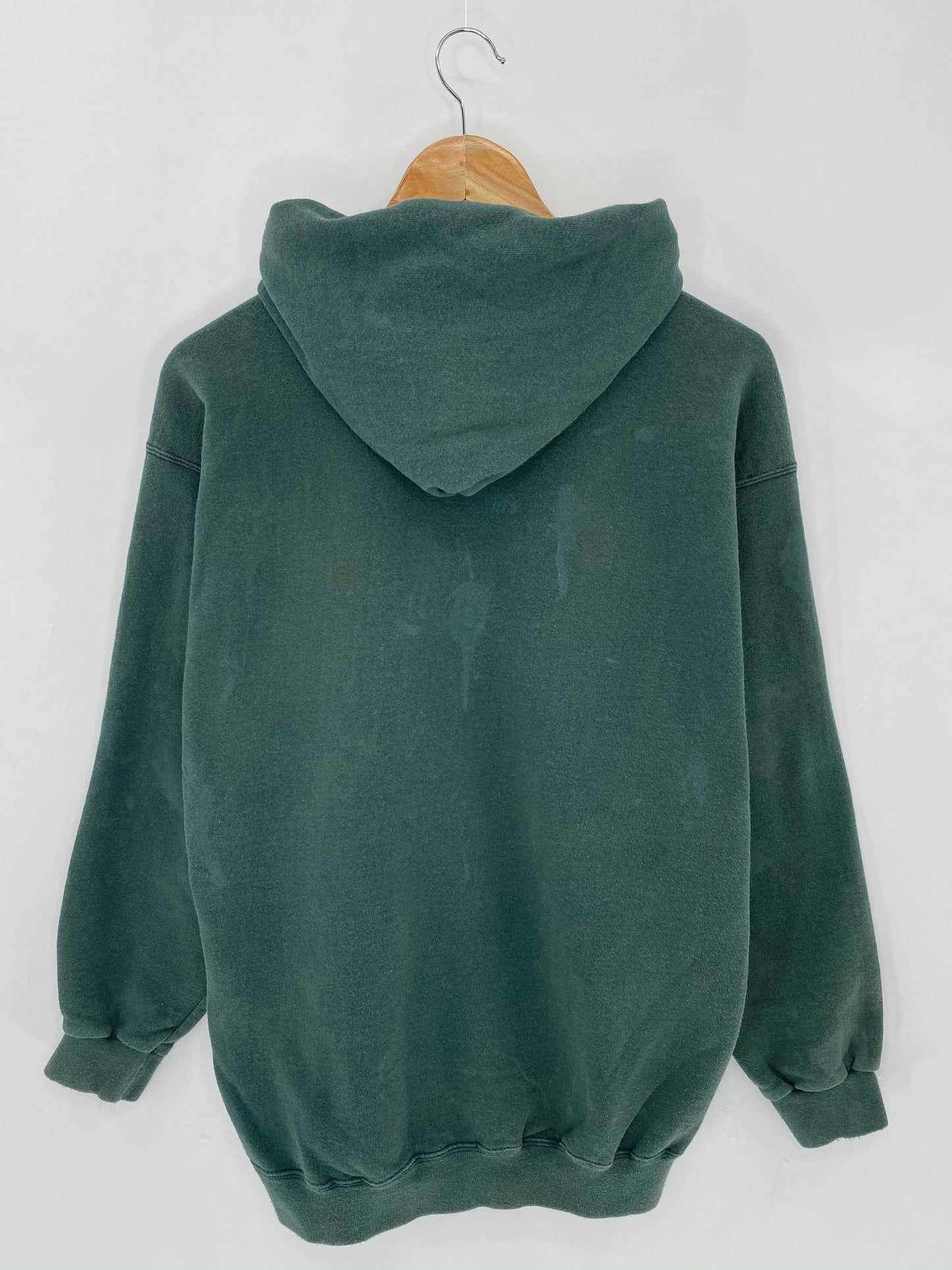 90's NIKE Faded Mini Swoosh Made in USA Size M Vintage Hoodie Sweat-shirt / 6037