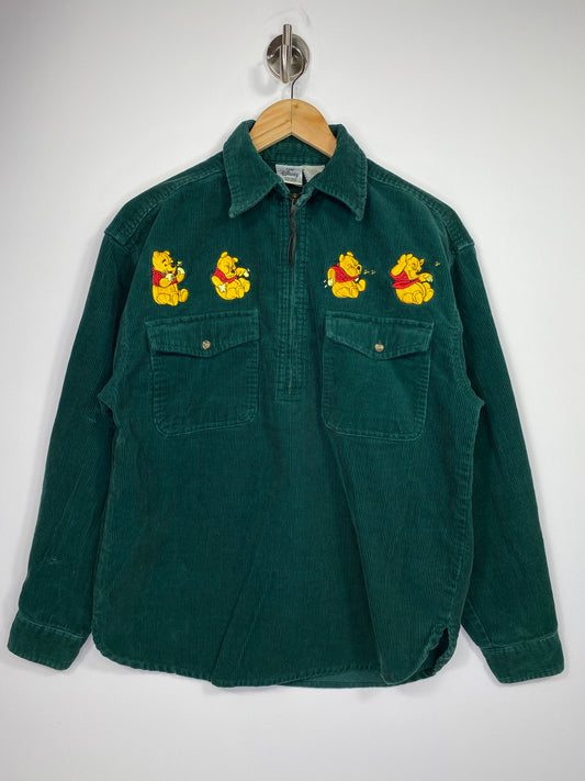00’ Disney Pooh Vintage Half-Zip Corduroy-Shirt / 4870