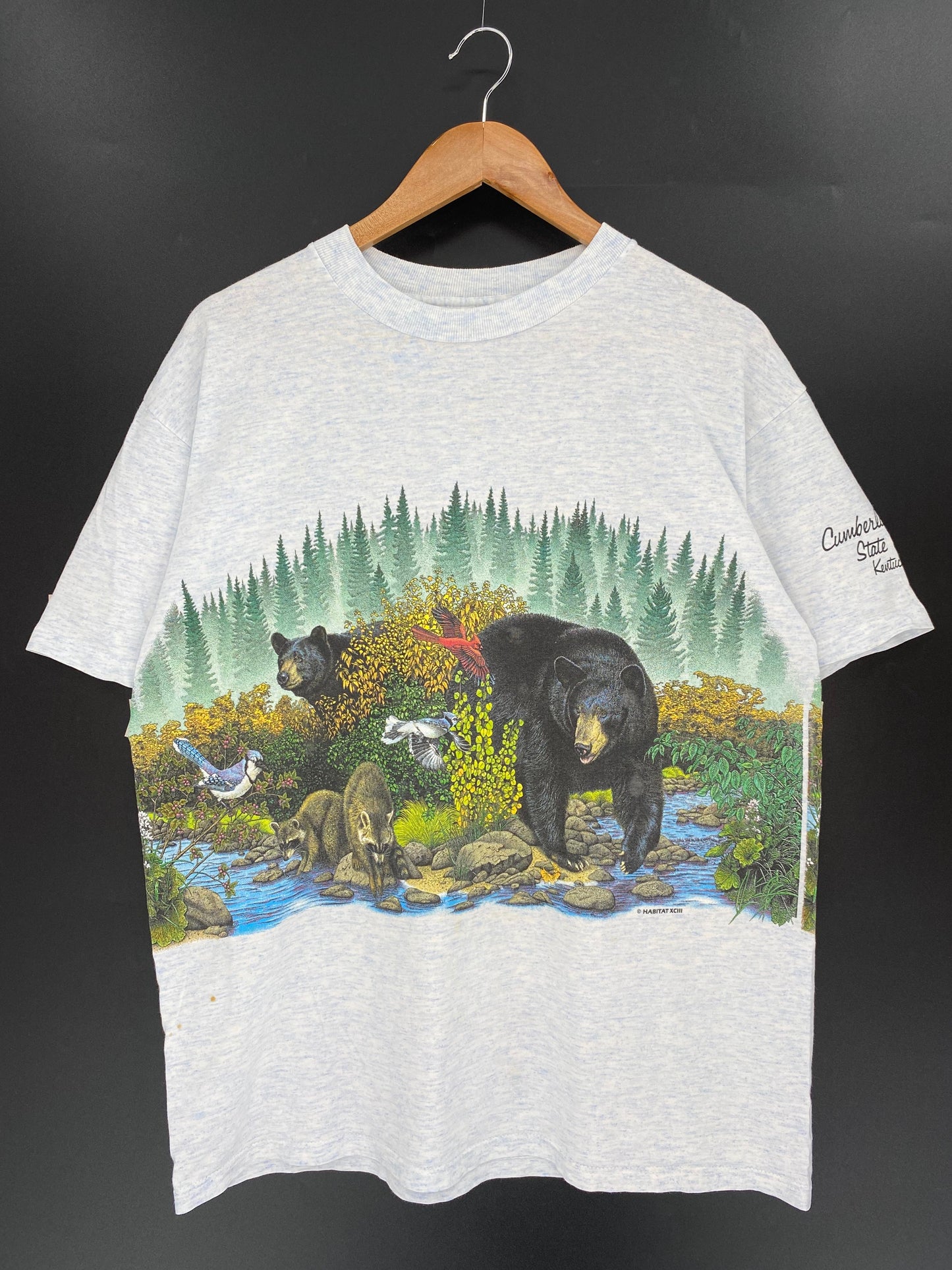 90’s ANIMAL Print Size No tag (Approx.XL) Vintage T-Shirt / A1572