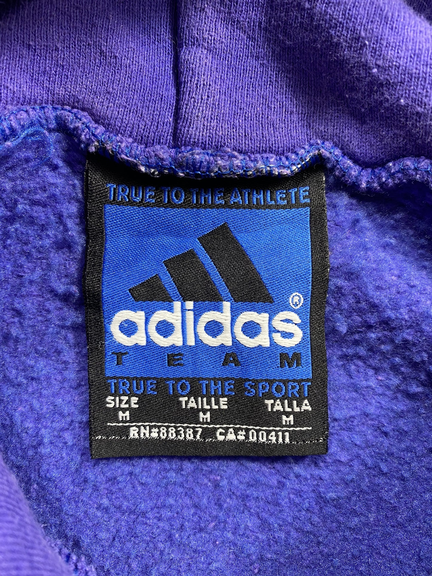 90’s ADIDAS Size M Faded Vintage Hoodie Sweat-shirt / K5879