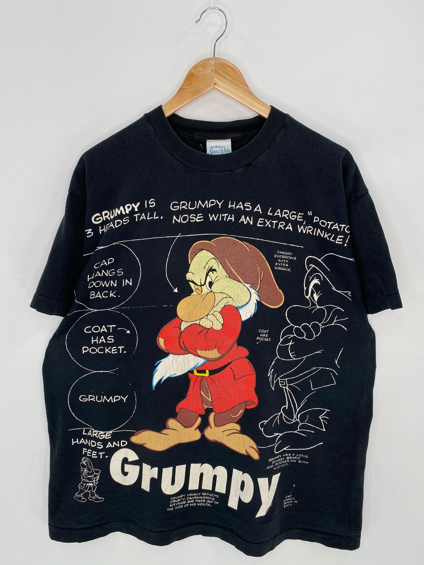 90's DISNEY Grumpy Size Approx. L Vintage T-Shirt / 6822