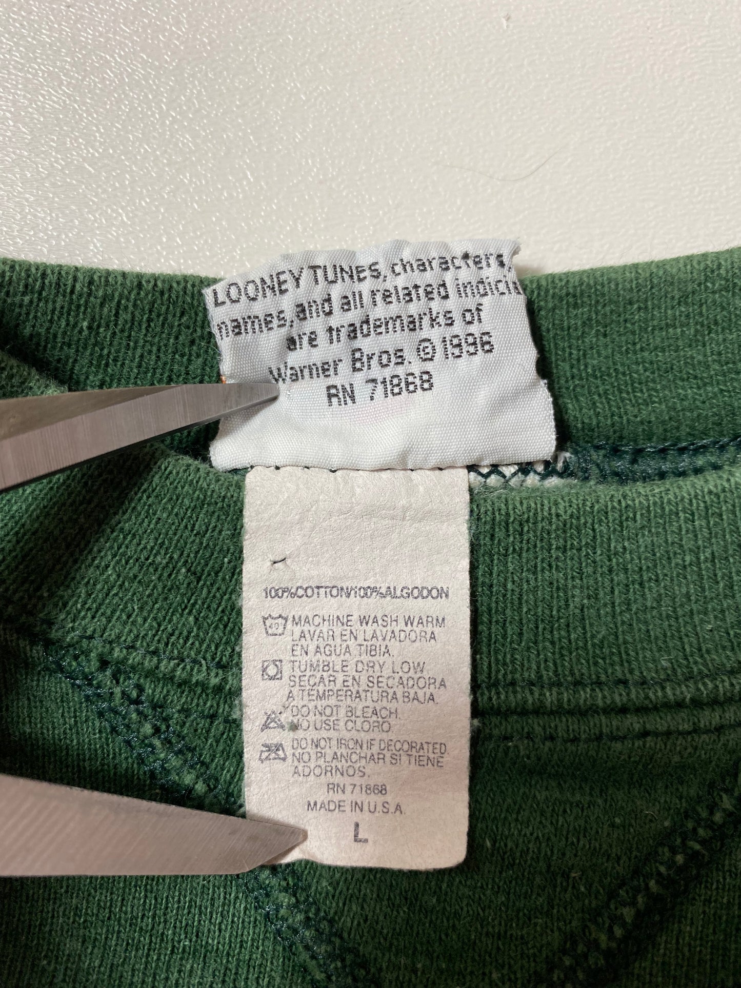 1996 LOONEY TUNES MADE IN USA Size L Vintage Sweat-shirt / K406