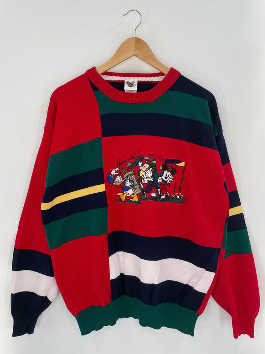 00’ DISNEY MICKEY AND FRIENDS Size XL Vintage Knit Sweater E5628S