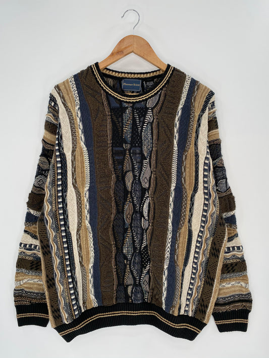 Vintage 3D Coogi-Style Size XL Knit Sweater / 8710