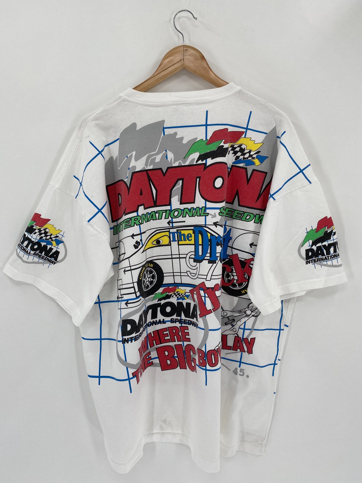 90’s DAYTONA INTERNATIONAL SPEEDWAY Made in USA Size XL Vintage Racing T-Shirt / K4683