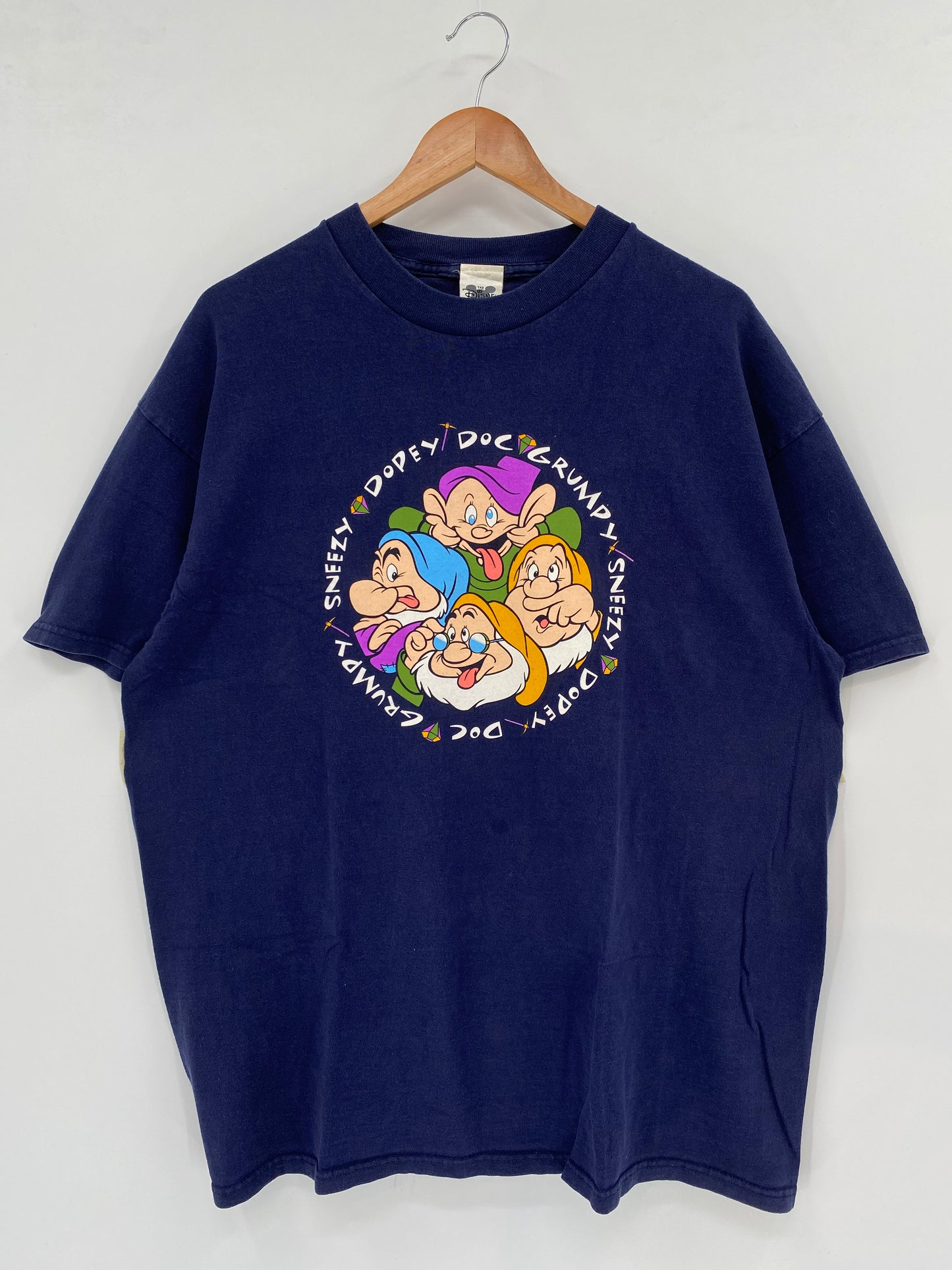 90’s DISNEY GRUMPY x SNEEZY x DOPEY x DOC Made in USA Size XL Vintage T-Shirt / K1973