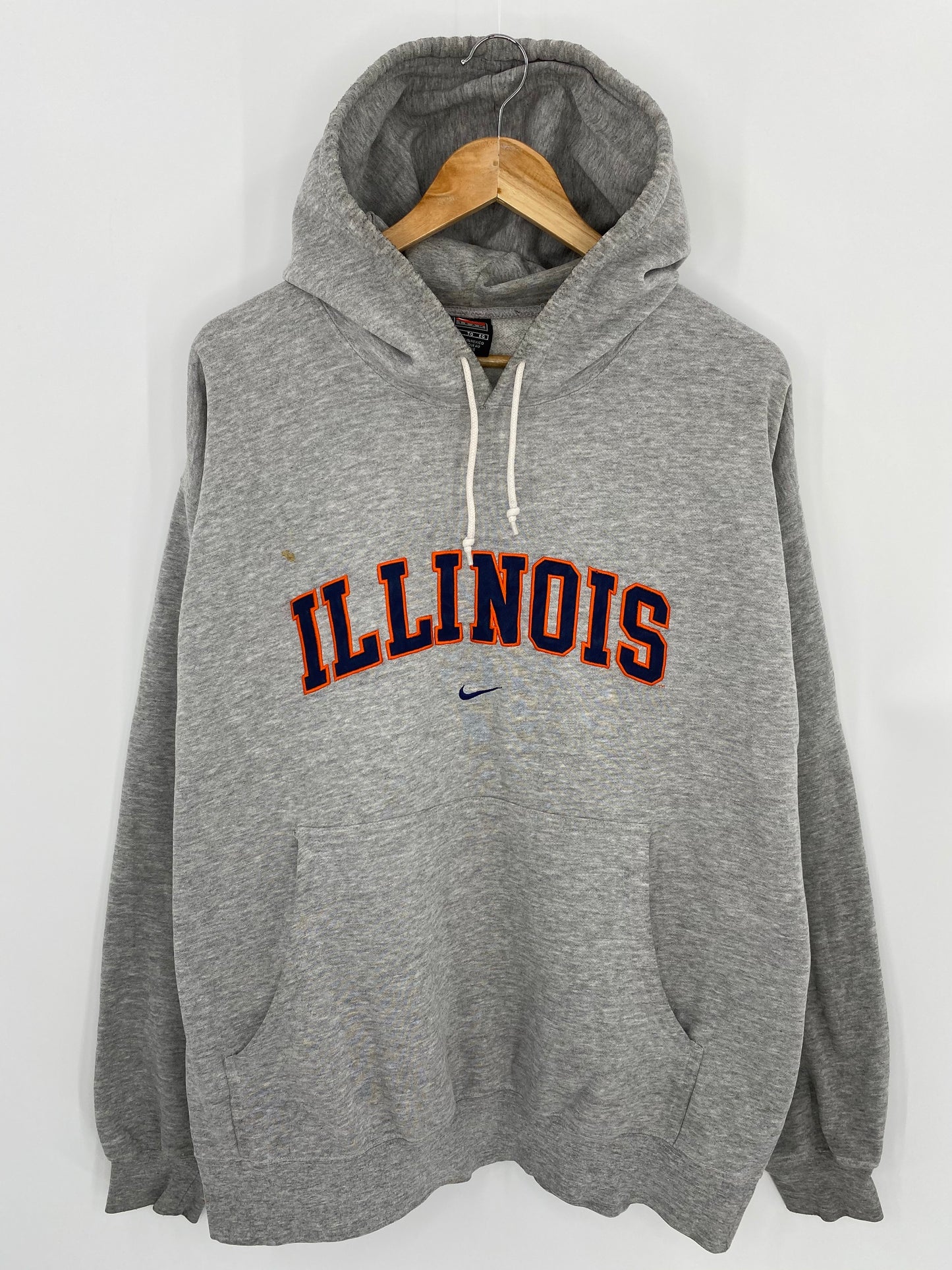90’s NIKE ILLINOIS Size XL Vintage Hoodie Sweat-shirt / 6739