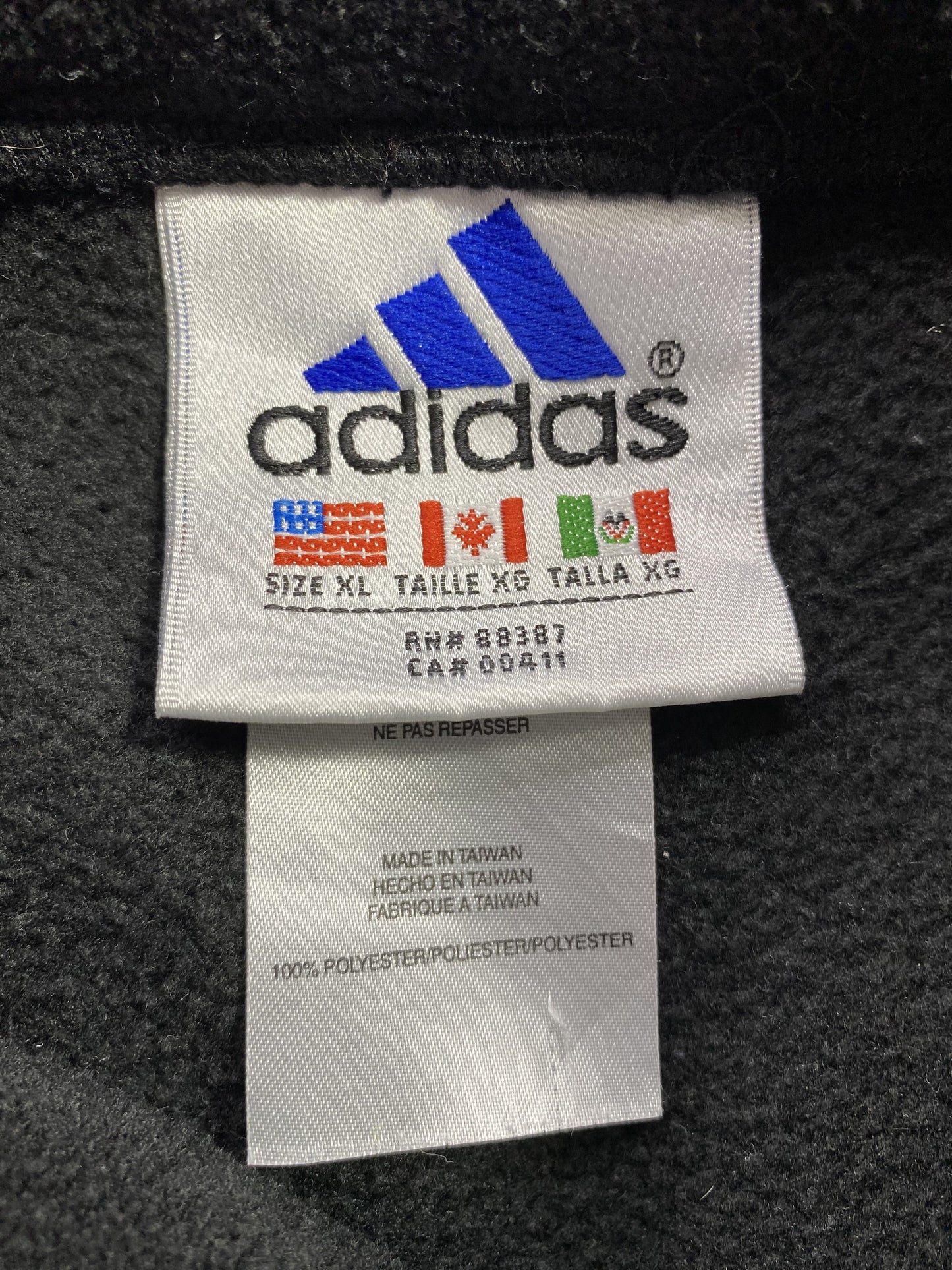 90’s ADIDAS Size XL Vintage Fleece-Jacket / k4935