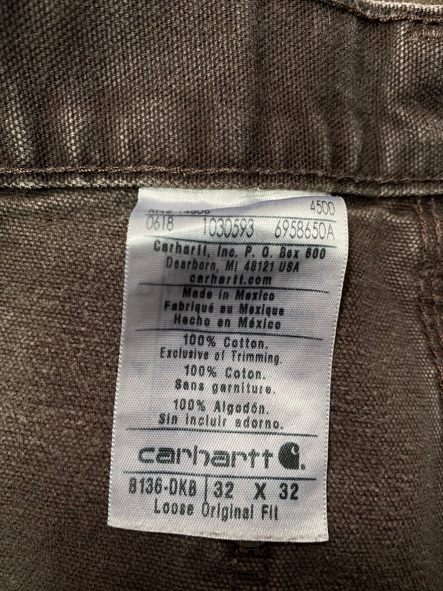 Vintage Carhartt Size 32x32 Double Knee Duck Pants / K3570