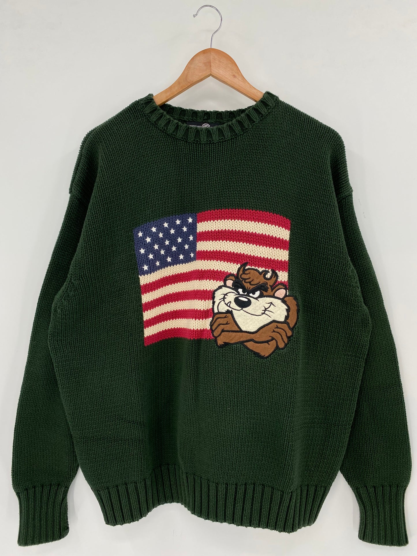 1995 LOONEY TUNES TAZ Size XL Vintage Knit Sweater / A3730