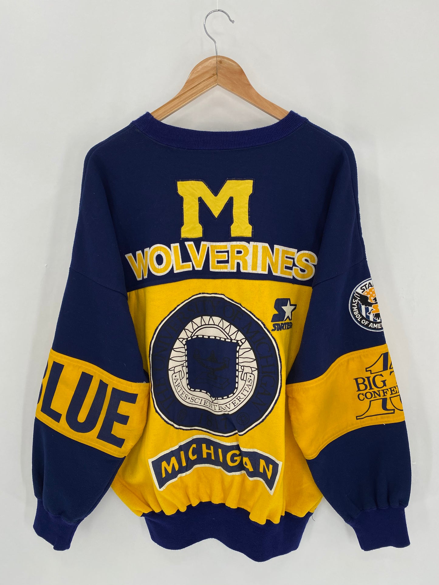 90’s STARTER MICHIGAN WOLVERINES Size XL Vintage NFL Sweat-Shirt  / 6446