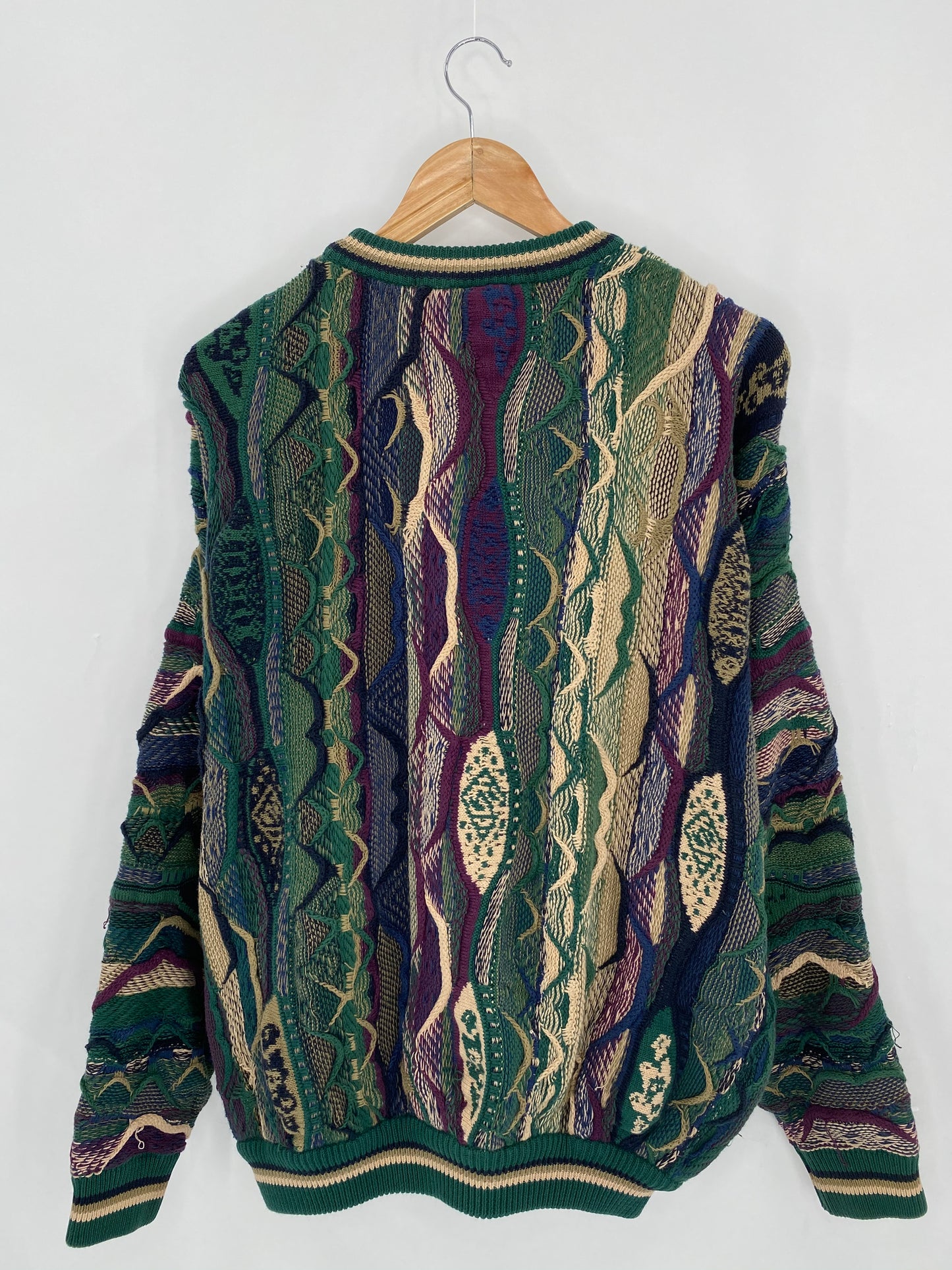 Vintage 3D Coogi-Style Size L Knit Sweater / 6261