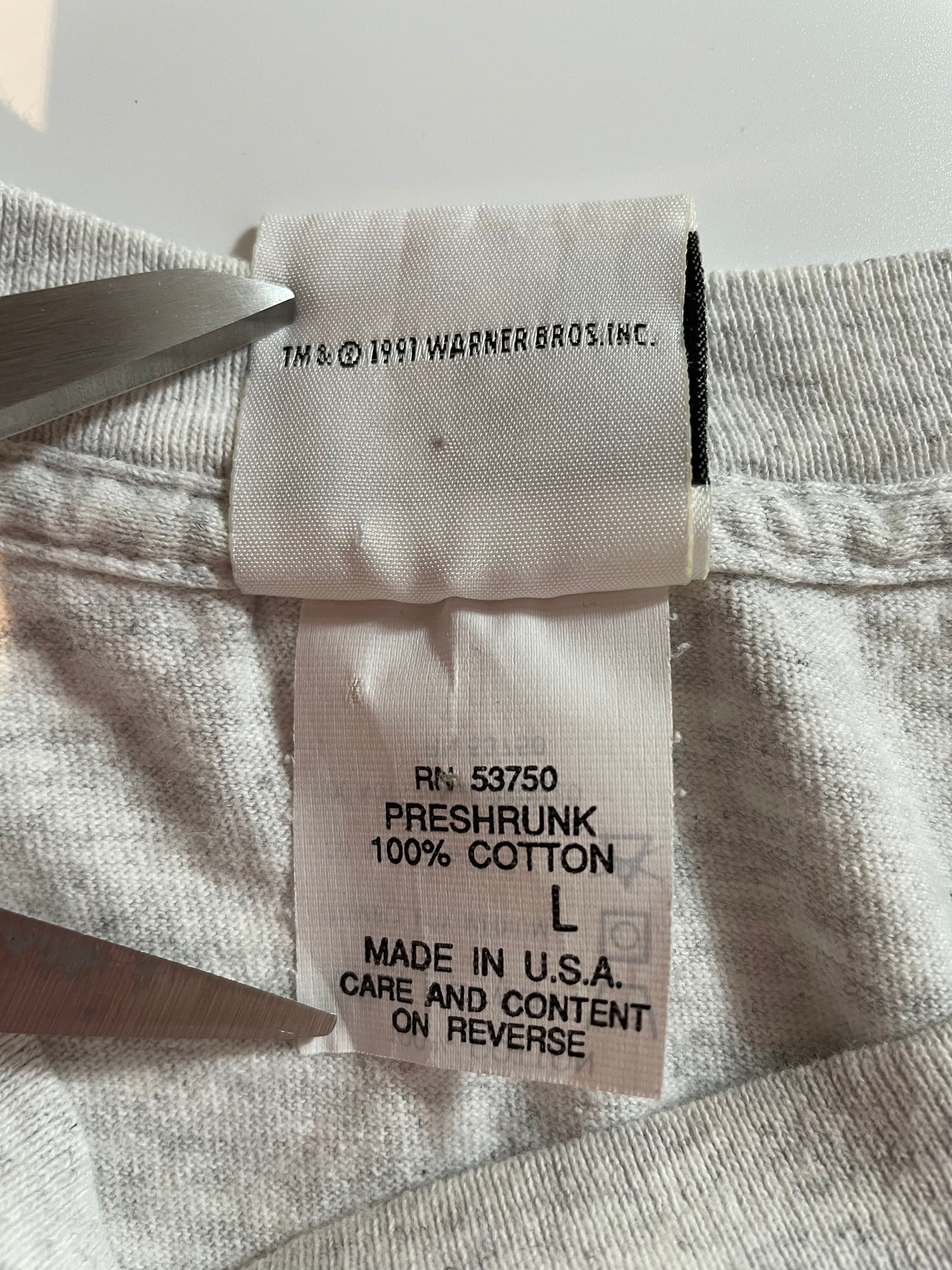 1991 LOONEY TUNES MARVIN Made in USA Size L Vintage T-Shirts / 9917