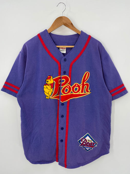 00' WINNIE THE POOH Size L Vintage DOWN BUTTON T-Shirts / K3830