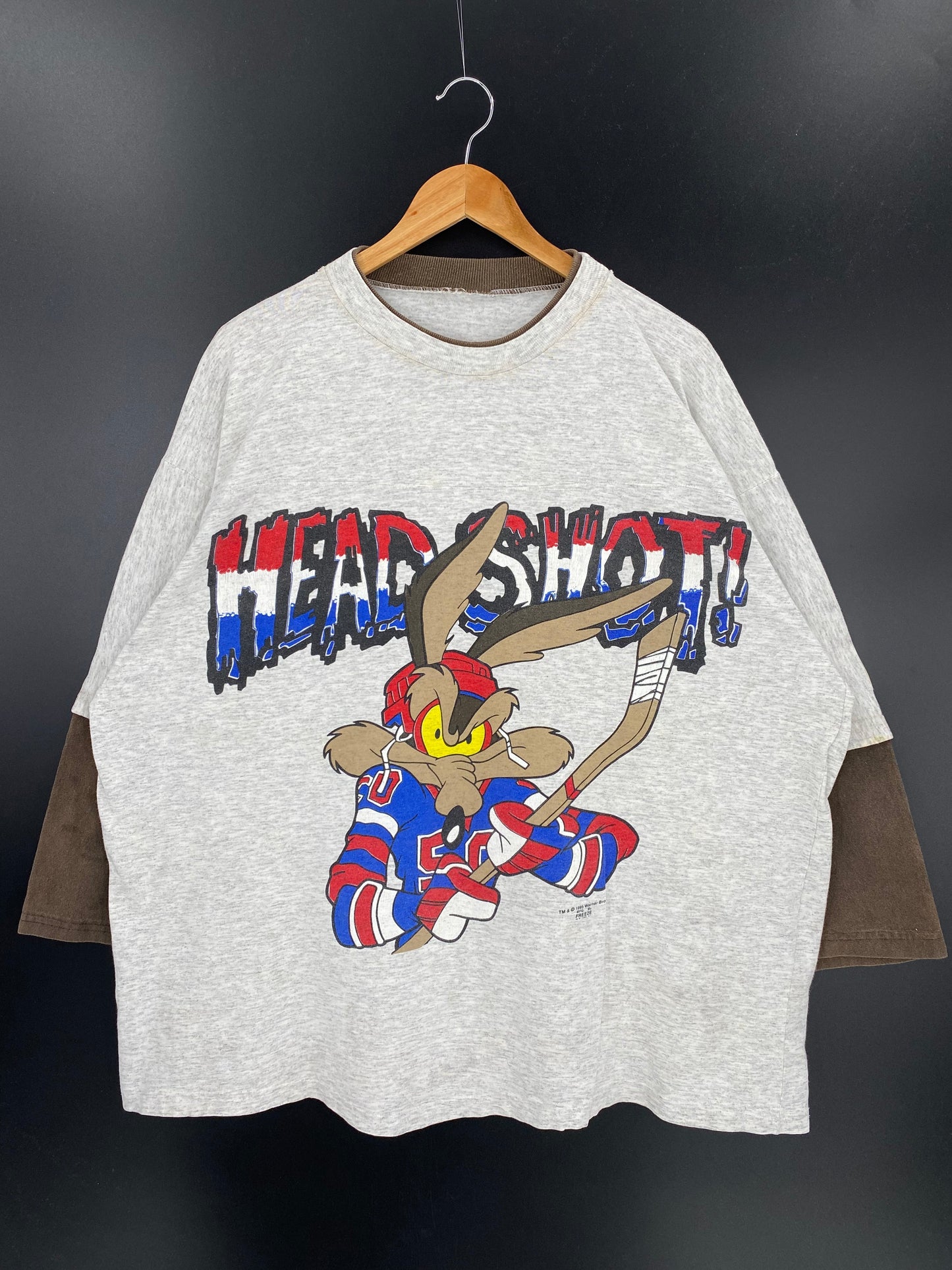 .1995 LOONEY TUNES WILEE Size No Tag (Approx.XXL) Vintage T-Shirt / E932
