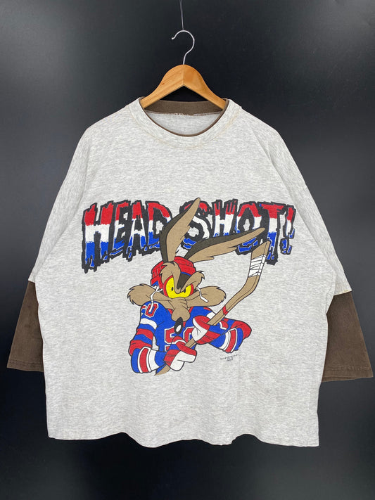 .1995 LOONEY TUNES WILEE Size No Tag (Approx.XXL) Vintage T-Shirt / E932