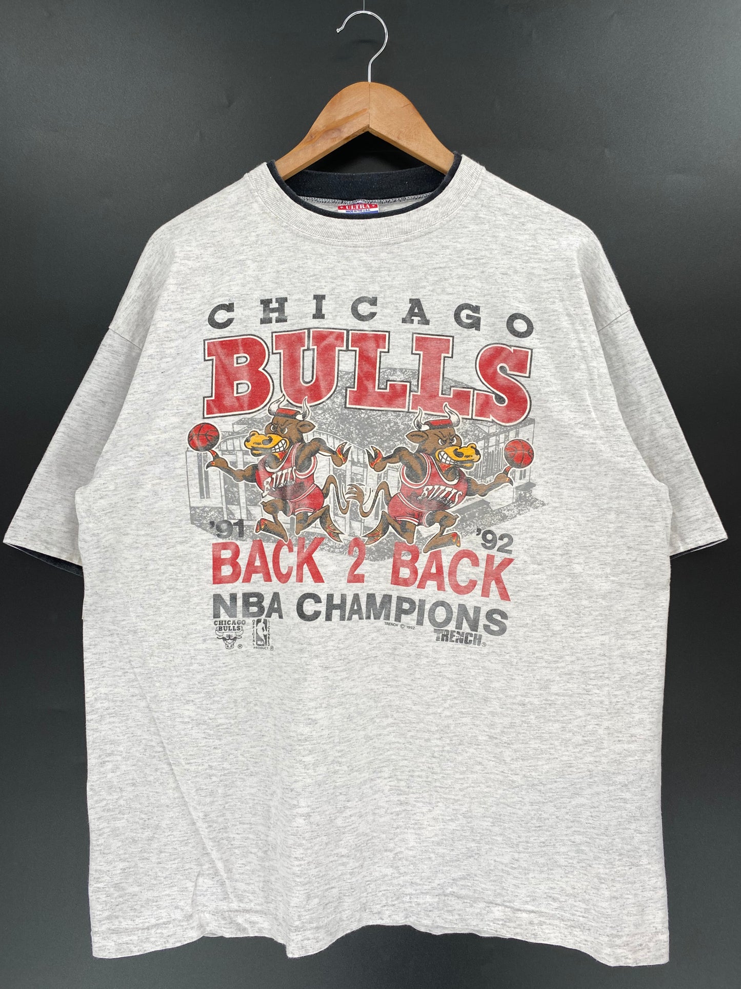 1992' CHICAGO BULLS Made in USA SIZE XL VINTAGE NBA T- SHIRT / K1261