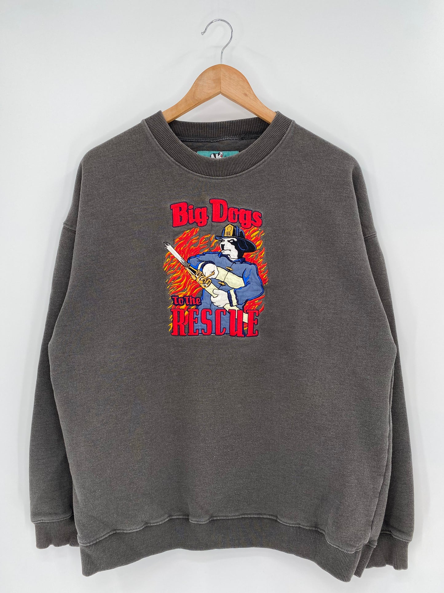 90’s BIG DOGS TO THE RESCUE Size L Vintage Sweat-Shirts / 9609