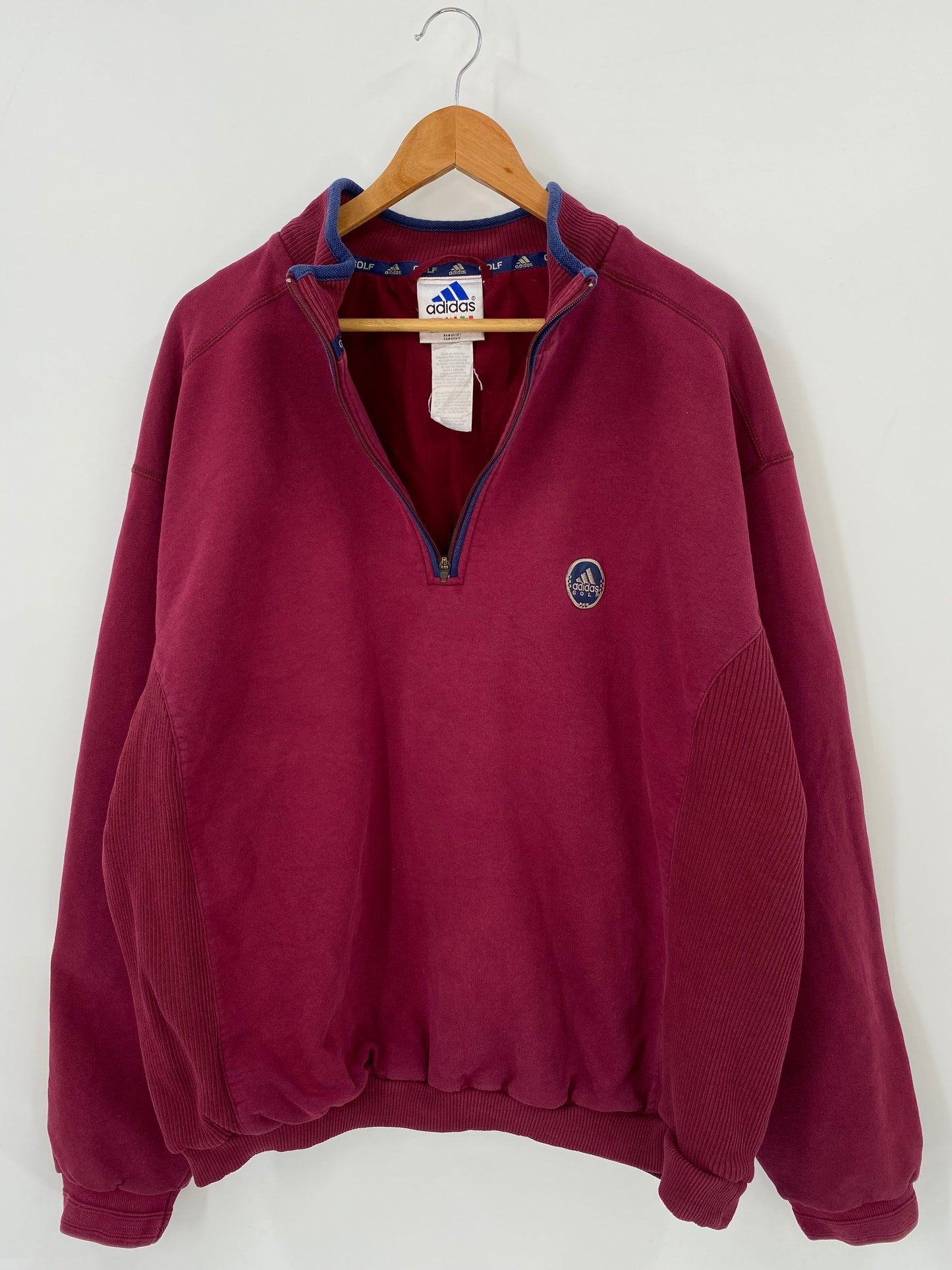 .90’s ADIDAS GOLF Size XL Vintage Half Zip Up Sweat-shirt / A5282