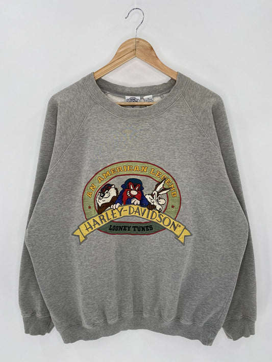 1993' LOONEY TUNES x HARLEY-DAVIDSON Size XL Vintage Sweat-shirt   / k5121