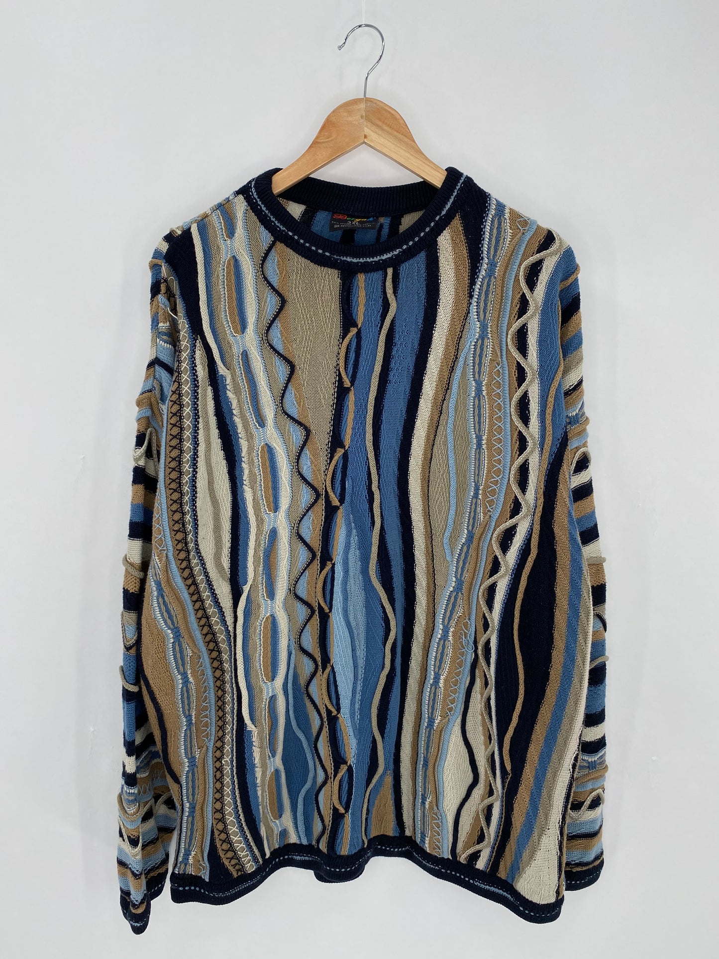 Vintage 3D Coogi-Style Size XXXL Knit Sweater / 6267