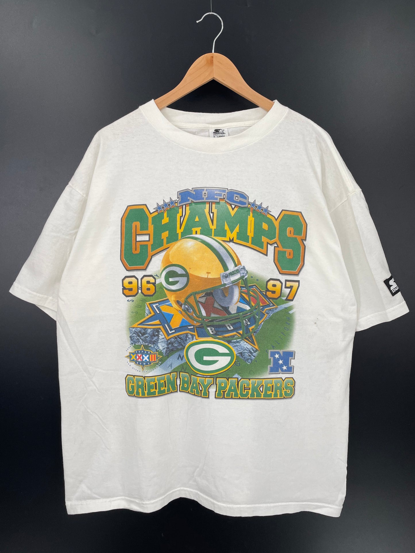 1997 STARTER GREENBAY PACKERS Made in USA Size XL Vintage NFL T-shirt / K3312