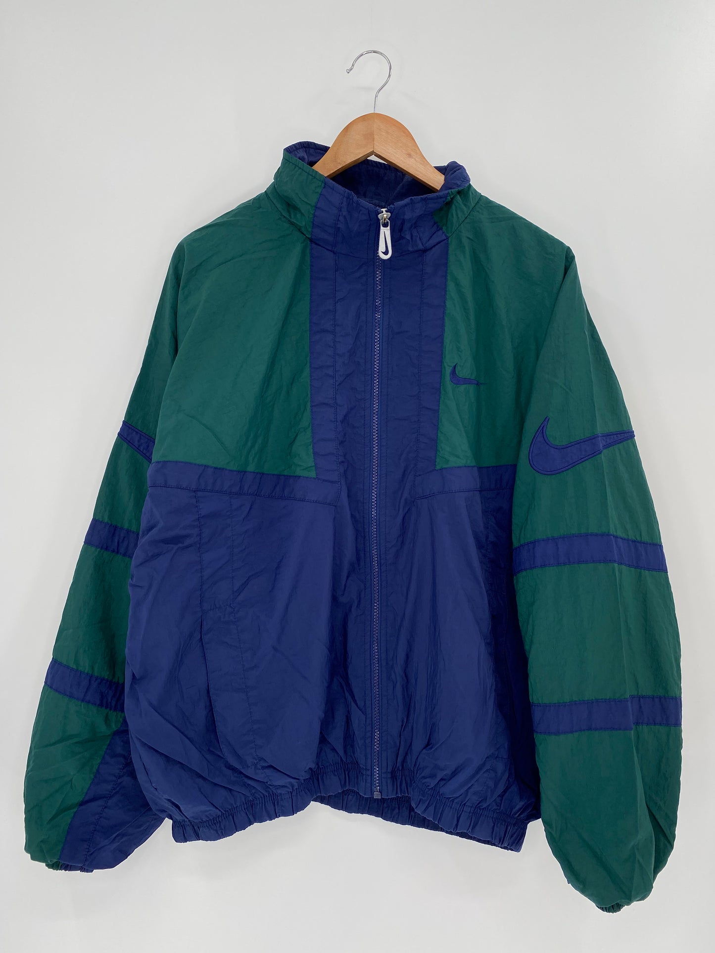 90's NIKE Size L Vintage Zip up Nylon-Jacket/ K572