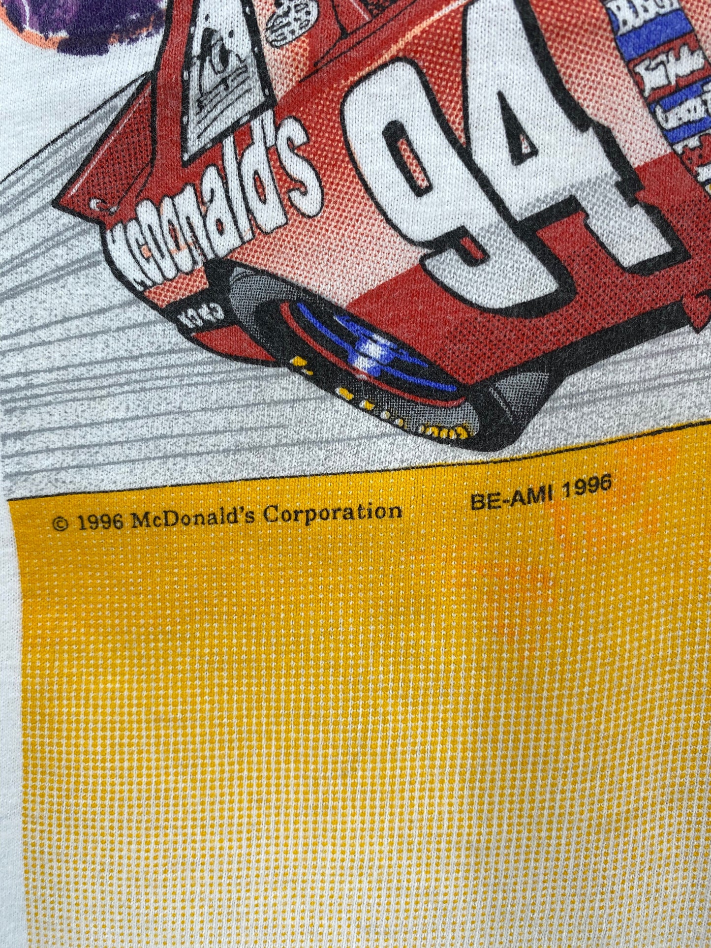 .1995 BILL ELLIOT x MCDONALD’S Made in USA Size XXL Vintage Racing T-Shirt / E4434T