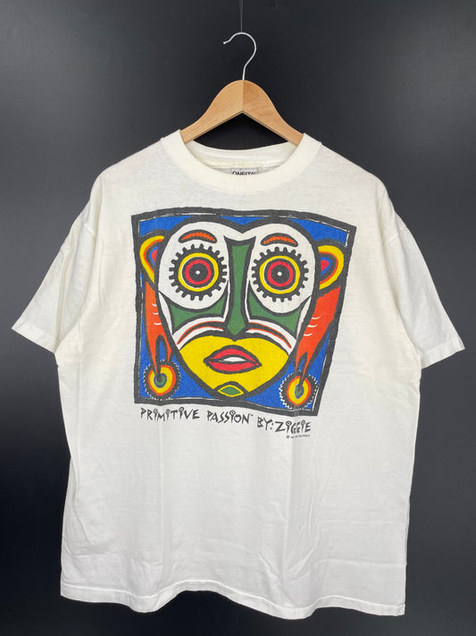 90’s PRIMITIVE PASSION BY ZIGGIE Made in USA Size XL Vintage T-Shirt / A2939