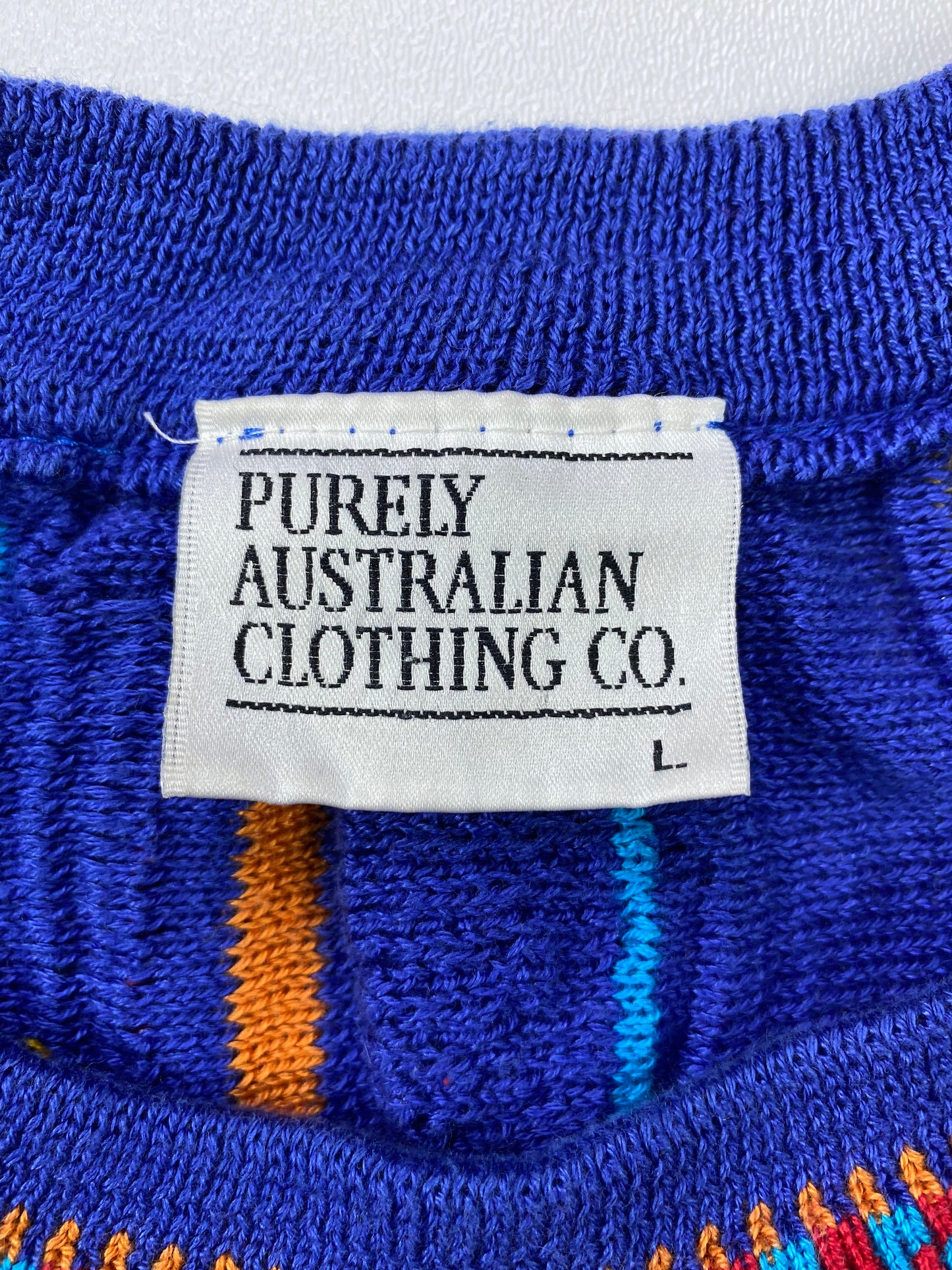 Vintage 3D Coogi-Style Knit Sweater / 6262