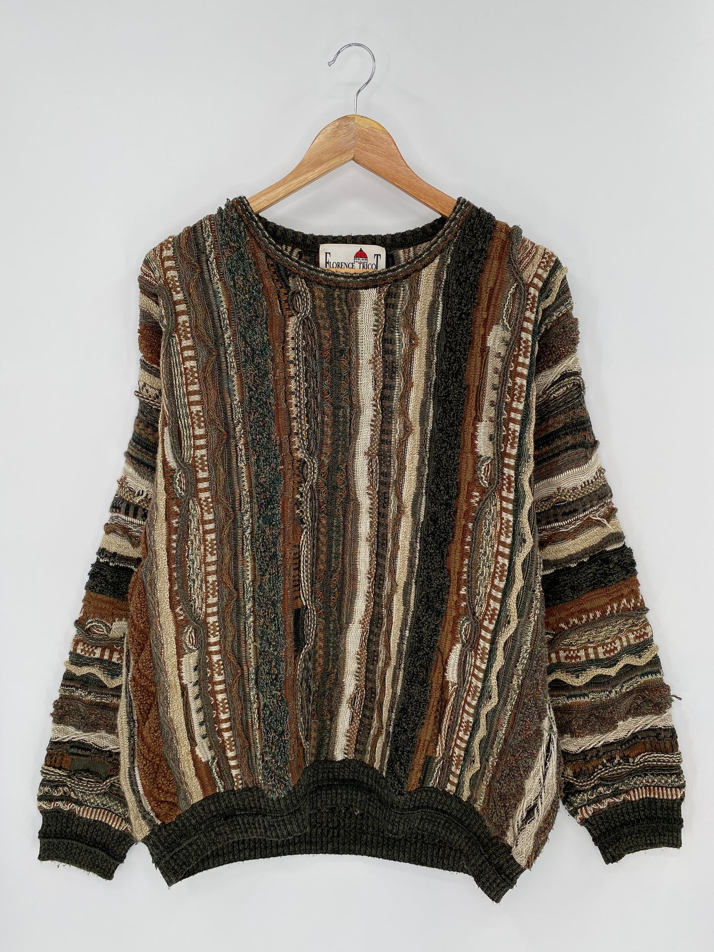 Vintage 3D Coogi-Style Size L Knit Sweater / 9107