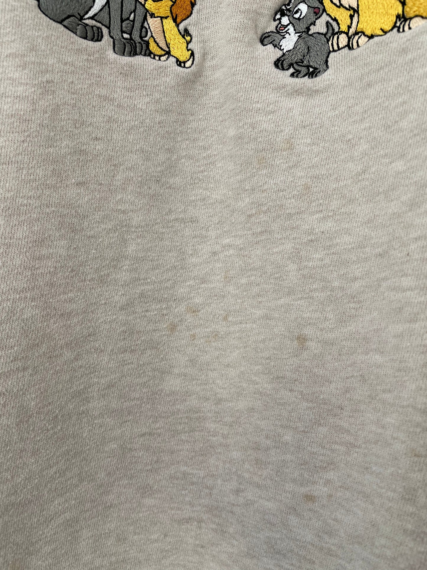 00’ DISNEY LADY AND THE TRAMP Size XL Vintage Half Zip Sweat-shirt / E3216S